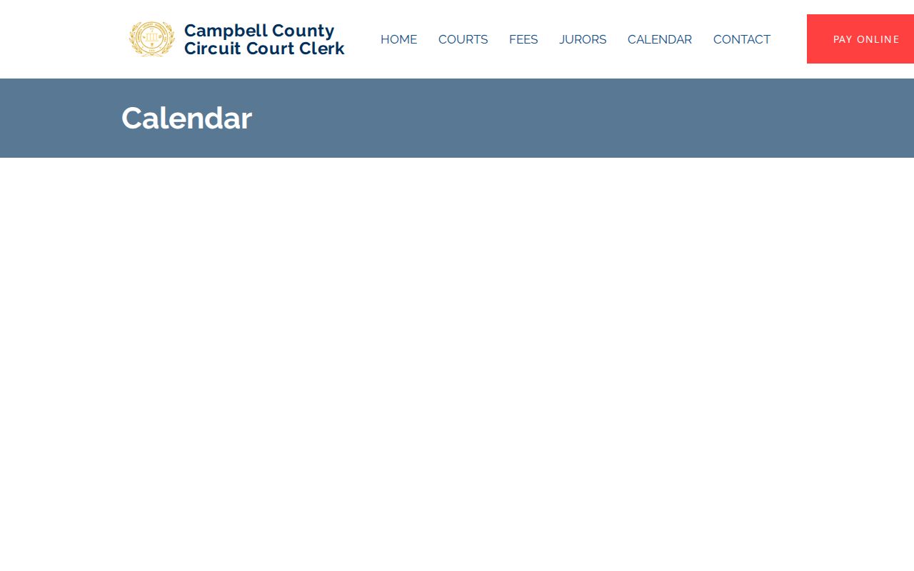 Official Campbell County Circuit Court Clerk calendar page