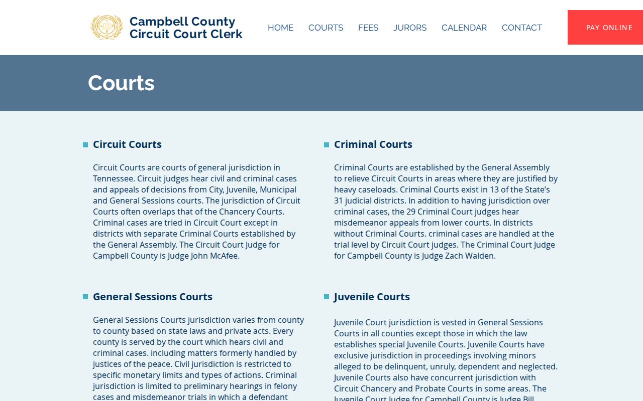 Campbell County clerk court and judge listing