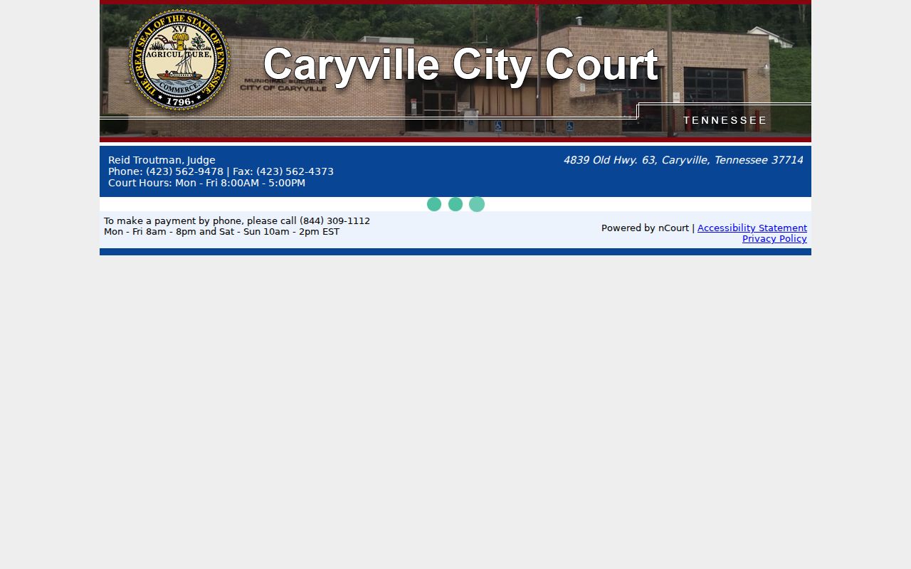 Caryville City Court nCourt citation-number form